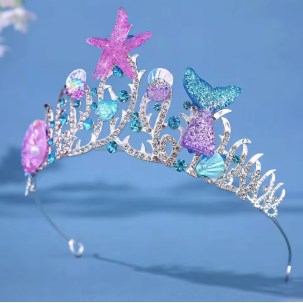 Starfish Mermaid Crown Tiara Ocean Princess Costume Cosplay Hair Accessory - Picture 3 of 8